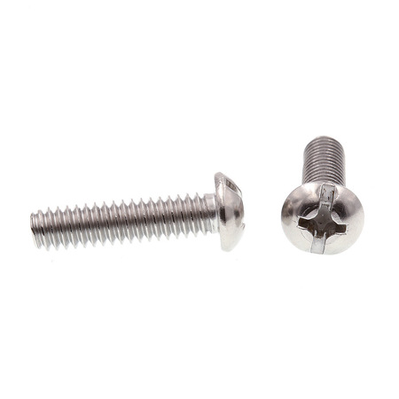 Prime-Line Machine Screw, Round, Phil/Sltd Comb Drive 1/4in-20 X 1in 18-8 Stainless Steel 100PK 9005374